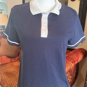 Splits59 Blue and White Polo Top